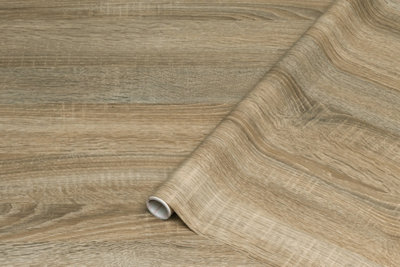 D-C-Fix Sonoma Oak Light Woodgrain Sticky Back Plastic Furniture Worktop Self Adhesive Wrap 3M X 45Cm from B&Q