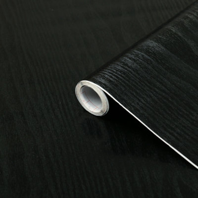 D-C-Fix Black Woodgrain Sticky Back Plastic Furniture Worktop Self Adhesive Wrap 5M X 90Cm from B&Q