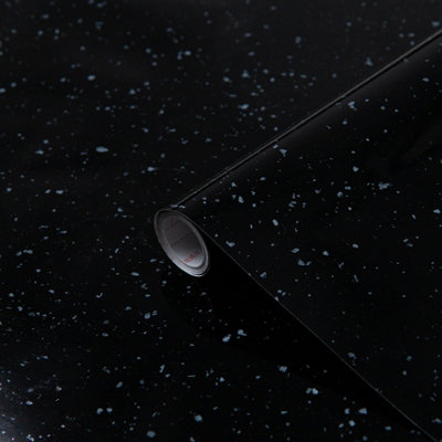 D-C-Fix Black Granite Sticky Back Plastic Furniture Worktop Self Adhesive Wrap 10M X 67.5Cm