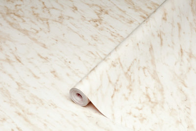 B&Q -  Carrara Beige Marble Sticky Back Plastic Furniture Worktop Self Adhesive Wrap 3M X 67.5Cm