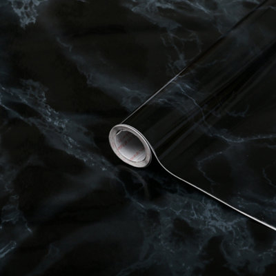 D-C-Fix Black Marble Sticky Back Plastic Furniture Worktop Self Adhesive Wrap 5M X 67.5Cm from B&Q