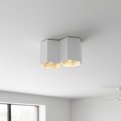 Ultra Beam Lighting Ultrabeam 10 Watt White Hexagonal Contemporary Ceiling Light from B&Q