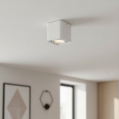 Ultra Beam Lighting Ultrabeam 9 Watt Square White Semi Flush Ceiling Light from B&Q