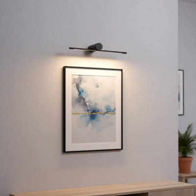 B&Q -  Ultrabeam Picture Wall Light Fitting Black Finish 6 Watt Warm White Led 500mm Wide