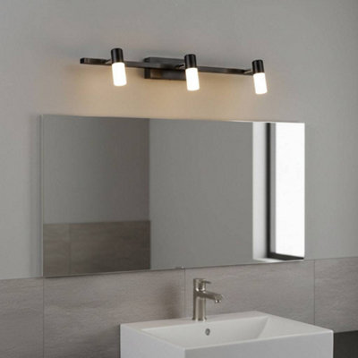 B&Q -  Ultrabeam 9 Watt Black Bathroom Over Mirror Light620 Lumen Output3000K Warm White500mm Wide