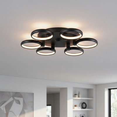 Ultra Beam Lighting Ultrabeam Ring Design Black Led Ceiling Light 36 Watt Warm White Led's Measures 504mm Diameter from B&Q