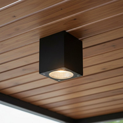 Ultra Beam Lighting Ultrabeam 12 Watt Square Black Outdoor Soffit Downlight from B&Q