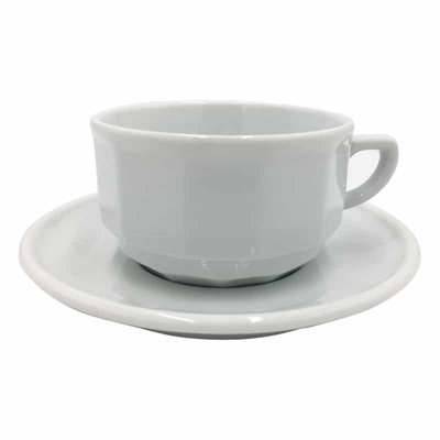 Coffee Cup And Saucer: 1 X 220Ml Apilco Bistro Coffee CupWhite from B&Q