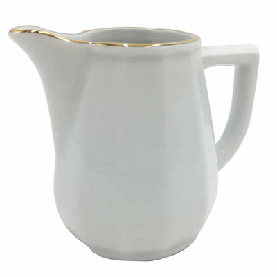 Cream/milk Jug: 100Ml Apilco Bistro JugWhite With Gold Band from B&Q