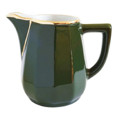 Cream/milk Jug: 300Ml Apilco Bistro JugGreen With Gold Band from B&Q