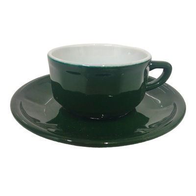 Espresso Cup And Saucer: 1 X 100Ml Apilco Bistro Moka Cup And SaucerGreen from B&Q
