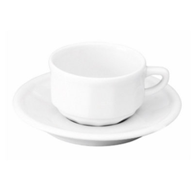 Tea Cup And Saucer: 1 X 150Ml Apilco Bistro Tea CupWhite from B&Q