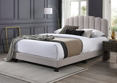 B&Q -  Lunar Pebble Fabric Bed FrameDouble