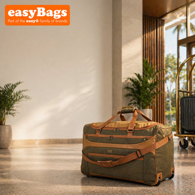 easyBags Xl 34 Inch Wheeled Holdall Faux Leather Suede Travel Suitcase Bag from B&Q
