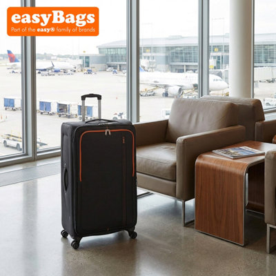 easyBags 32 Inch Soft Shell Suitcase Lightweight Durable And Spacious With 360 Spinner Wheels Black from B&Q
