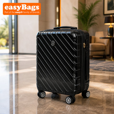 easyBags 20 Inch Hardshell Luggage With Removable 360 Degree Spinner Wheels Black from B&Q