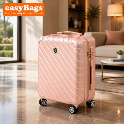 easyBags 20 Inch Hardshell Luggage With Removable 360 Degree Spinner Wheels Rose Gold from B&Q