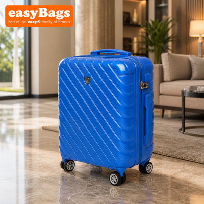 easyBags 20 Inch Hardshell Luggage With Removable 360 Degree Spinner Wheels Blue from B&Q