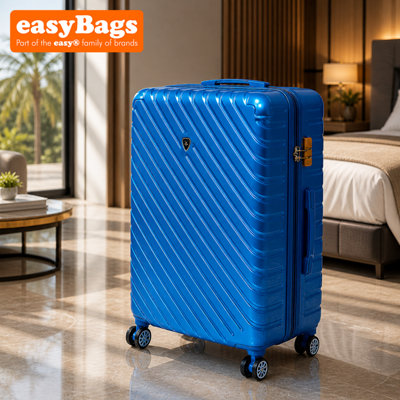 easyBags 26 Inch Hardshell Luggage With Removable 360 Degree Spinner Wheels Blue from B&Q