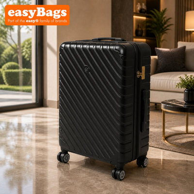 easyBags Black 32 Inch Hard Shell Suitcase Lightweight Luggage With Removable Spinner Wheels from B&Q