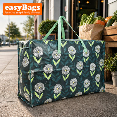 easyBags Extra Large Jumbo Reusable Laundry/shopping/storage Bag With Zip Daisy from B&Q