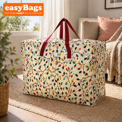 easyBags Extra Large Jumbo Reusable Laundry/shopping/storage Bag With Zip Leaves from B&Q
