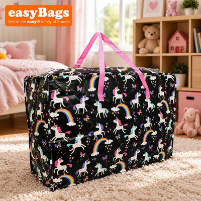 easyBags Extra Large Jumbo Reusable Laundry/shopping/storage Bag With Zip Unicorn from B&Q