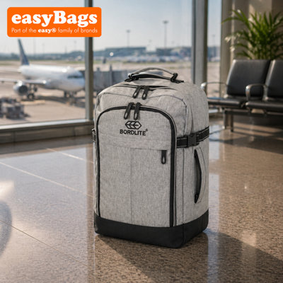 easyBags Under Seat Travel Wheeled Hand Luggage Holdall Trolley Cabin Bag 20L 40X20X25CmGrey from B&Q