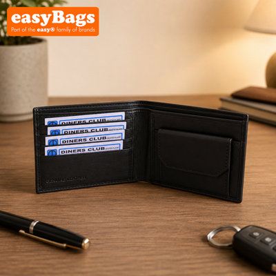 easyBags The Classic Black Leather Bifold Wallet from B&Q