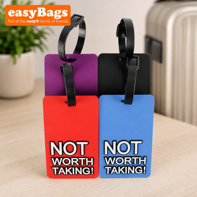 easyBags Novelty Funny Luggage Tags Not Worth TakingPurple from B&Q