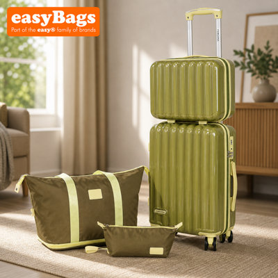 easyBags Fergana Cabin Polycarbonate Luggage Set Carry On Spinner Suitcase Tsa Lock Travel Set Army Green from B&Q