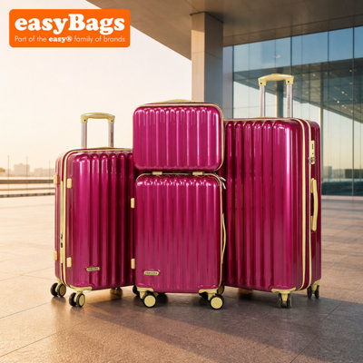 easyBags Fergana 4 Piece Polycarbonate Hard Shell Luggage Set Lightweight Spinner Suitcases Tsa Lock Purple from B&Q