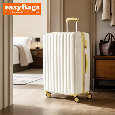 easyBags Fergana 28 Inch Cabin Carry On Polycarbonate Hard Shell Suitcase Lightweight Spinner Luggage Tsa Lock White from B&Q
