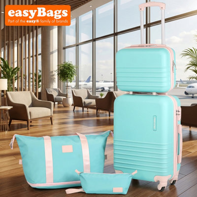 easyBags Fergana Cabin Luggage Set Carry On Spinner Suitcase Tsa Lock Travel Set Baby Blue from B&Q