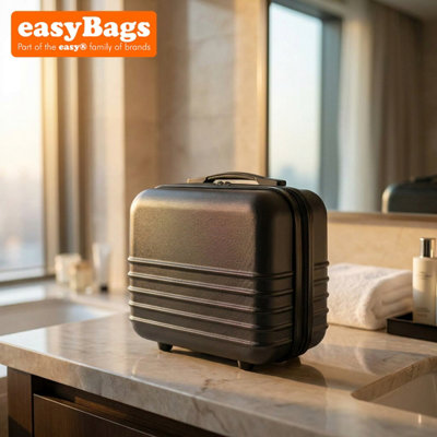 easyBags Abs Hard Shell Travel Vanity CaseCompact Makeup & Toiletry OrganiserBlack from B&Q
