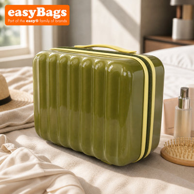 easyBags Pc Hard Shell Travel Vanity CaseCompact Makeup & Toiletry OrganiserArmy Green from B&Q