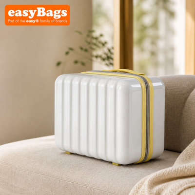 easyBags Pc Hard Shell Travel Vanity CaseCompact Makeup & Toiletry OrganiserWhite from B&Q