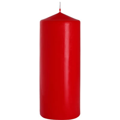  - Red Pillar Candle 80X200mm Large Decorative Unscented Wax Candle