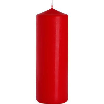  - Red Pillar Candle 80X250mm Extra Large Decorative Unscented Wax Candle