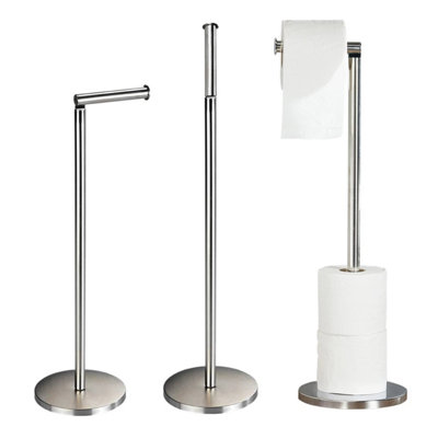  - Toilet Roll Holder Free Standing Toilet Paper Holder Stand 5 Loo Rolls No Drill