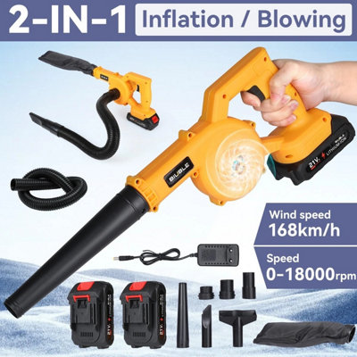  - Electric Cordless Air Blower 21V 2Xbattery Garden Snow Dust Leaf Suction Vacuum