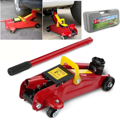 2 Ton Tonne Hydraulic Trolley Floor Jack With Plastic Storage Carry Case Car Van