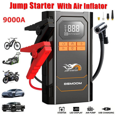 12V 9000A Jump Starter With Air Compressor Portable Power Bank & Tire Inflator from B&Q