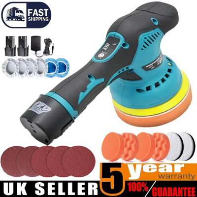  - 2 Battery Car Polisher Buffer Sander Polishing Machine Buffing Waxing Sponge Kit