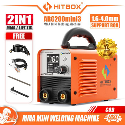  - Hitbox 200A Arc Welder 240V Inverter Igbt Lift Tig mma Mini Welding Machine Led