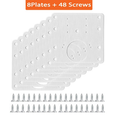 8 Kitchen Cupboard Door Hinge Repair Kit Plate And Fixing Screws Cabinet Hinges from B&Q