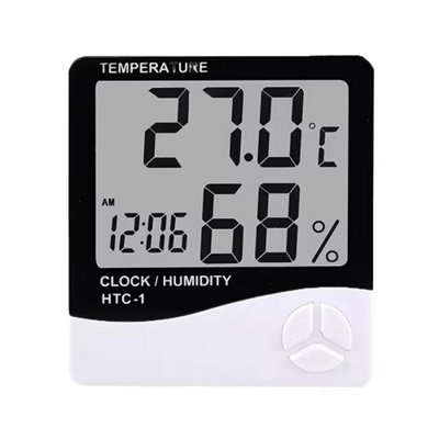 B&Q Lcd Digital Thermometer Hygrometer With Indoor/outdoor Temperature Humidity  Clock