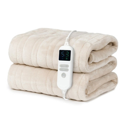 B&Q Winter Coming Ultra Soft Heated Electric Throw Blanket With 9 Heat Settings  Washable Design