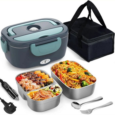 B&Q 1.5L Electric Heated Lunch Box Portable Food Warmer
