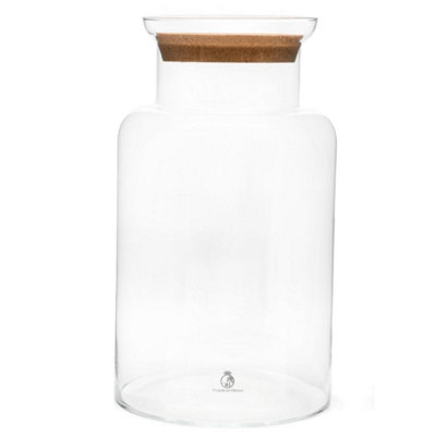 Tropical Glass Extra Tall Glass Terrarium Jar With Cork LidXl Terrarium Jar H: 45 Cm from B&Q